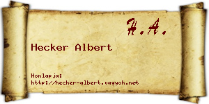 Hecker Albert névjegykártya