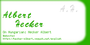 albert hecker business card